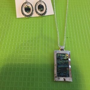 Silver and Abalone Matching Earrings